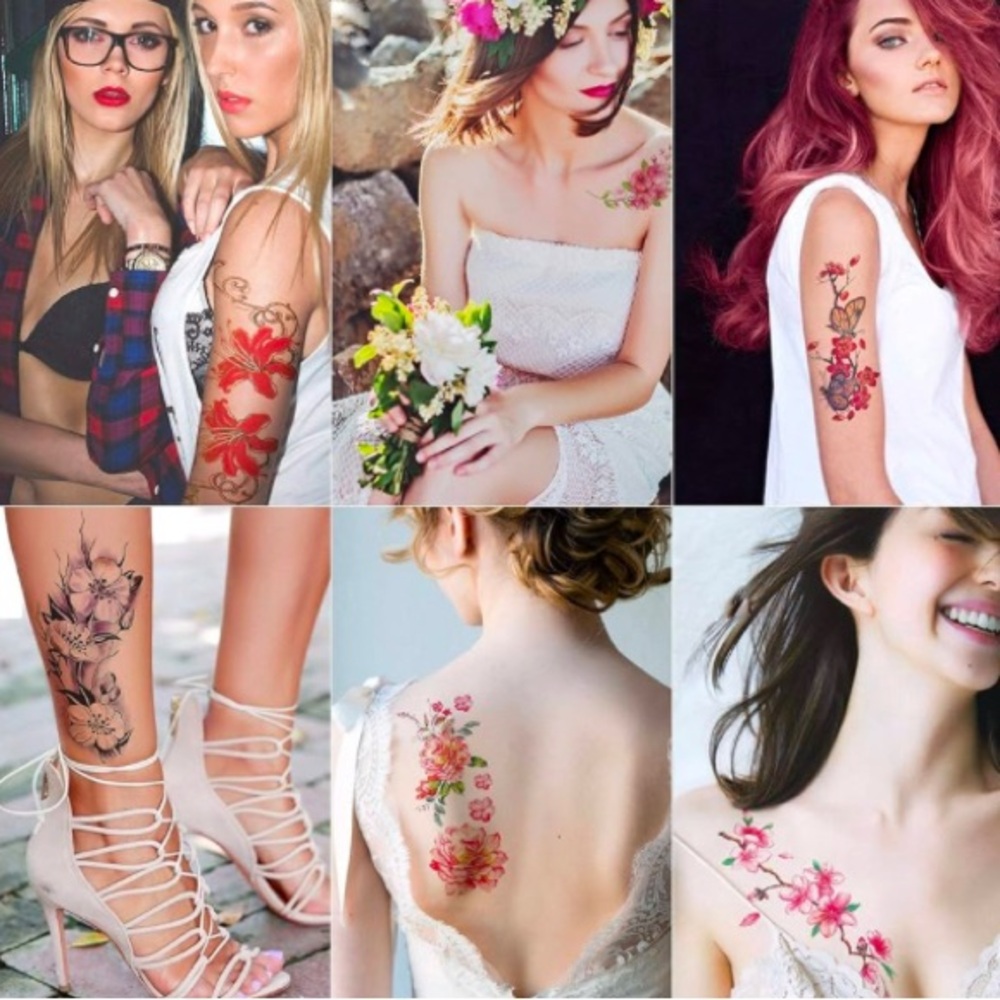 Floral Temporary Tattoo Set